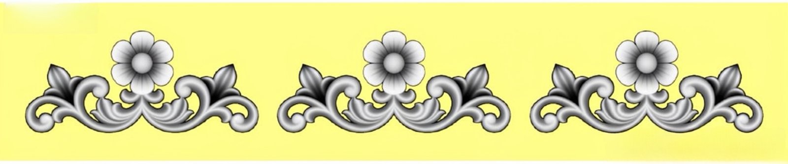 Mix - MIX-62 Floral Ornate Decorative Border Relief Carving Model